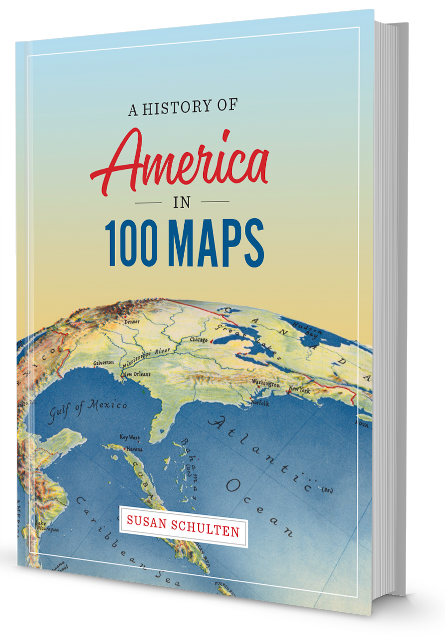 Book cover of "A History of America in 100 Maps"