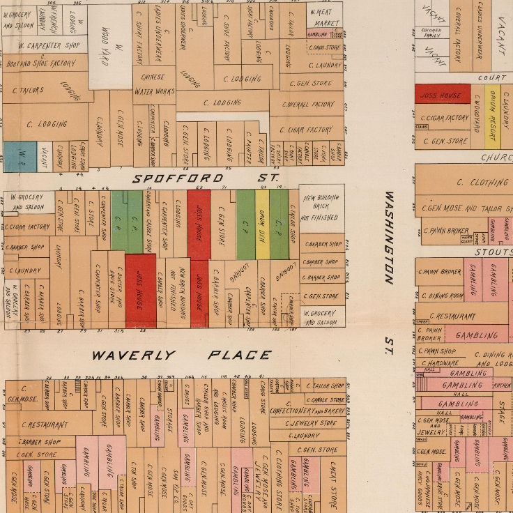 "Official map of 'Chinatown' in San Francisco" (1885)