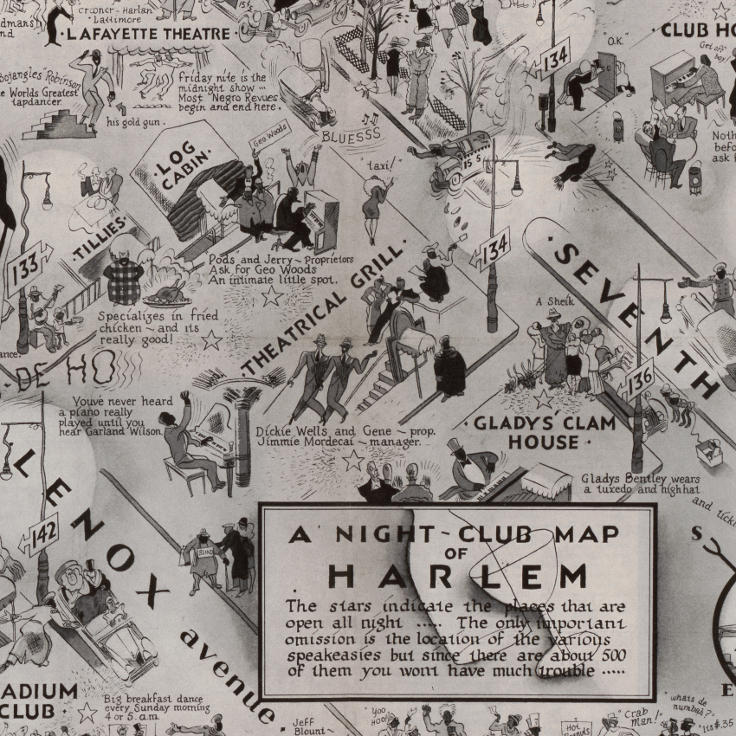 E. Simms Campbell, "A Night-club map of Harlem" (1933)