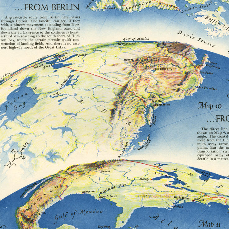 Richard Edes Harrison, "Three Approaches to the U.S." (1940)