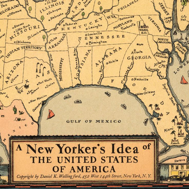 Daniel K. Wallingford, "A New Yorker's Idea of the United States of America" (1939)